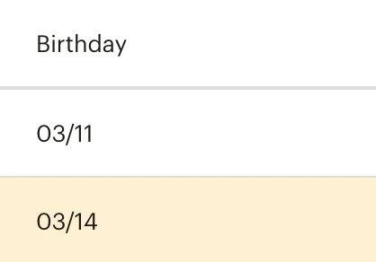 Mailchimp Birthday Field