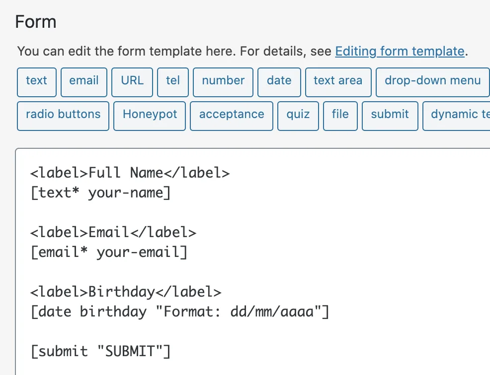 Mailchimp birthday mail-tags