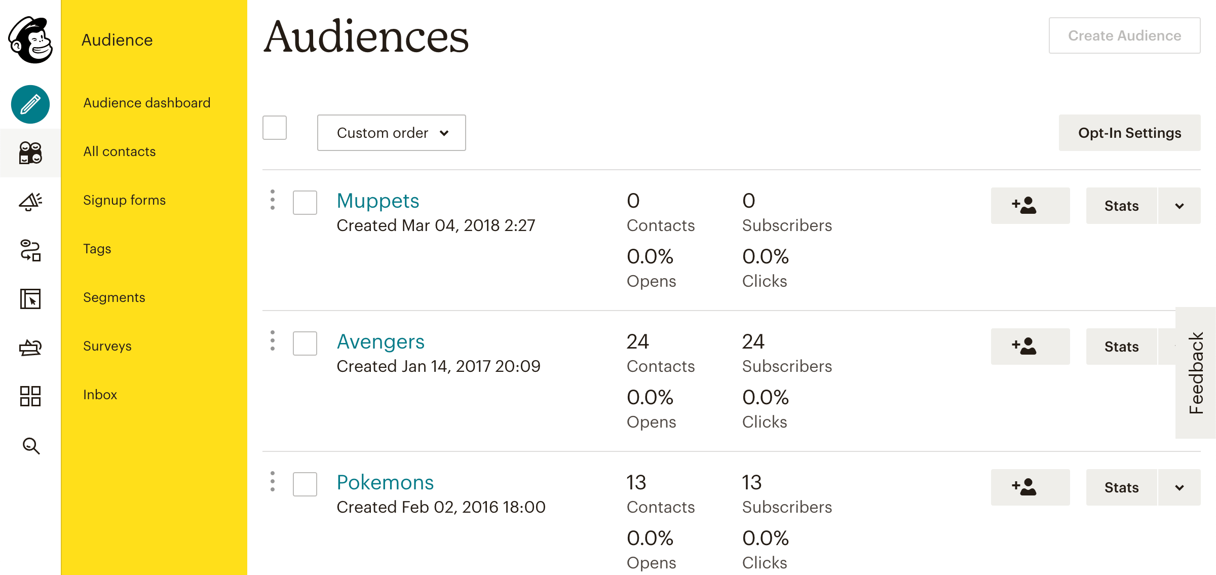 mailchimp audience fields and merge tags